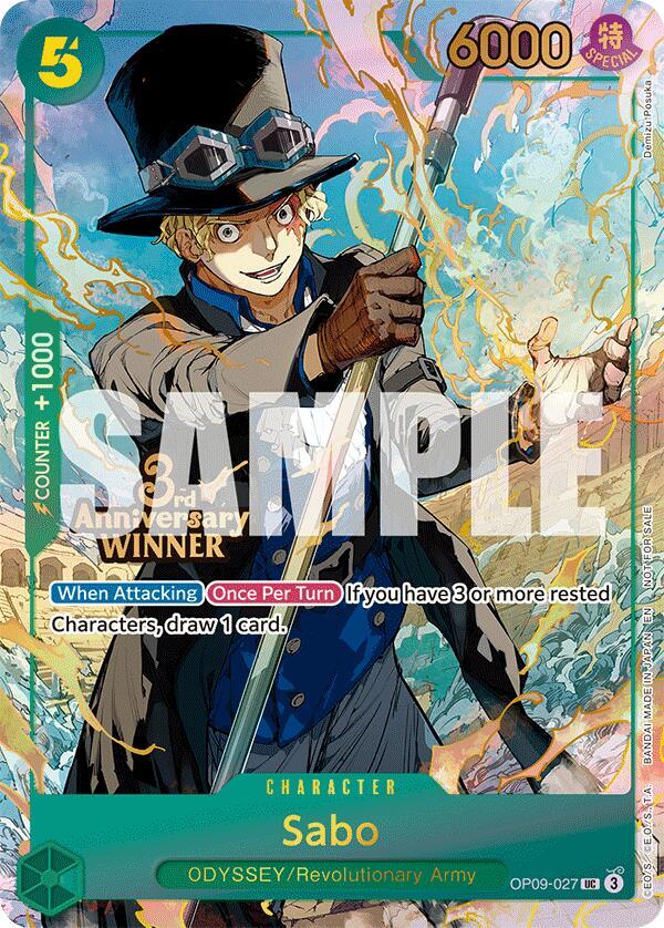 Sabo - OP09-027 (3rd Anniversary Winner) - One Piece Card Game