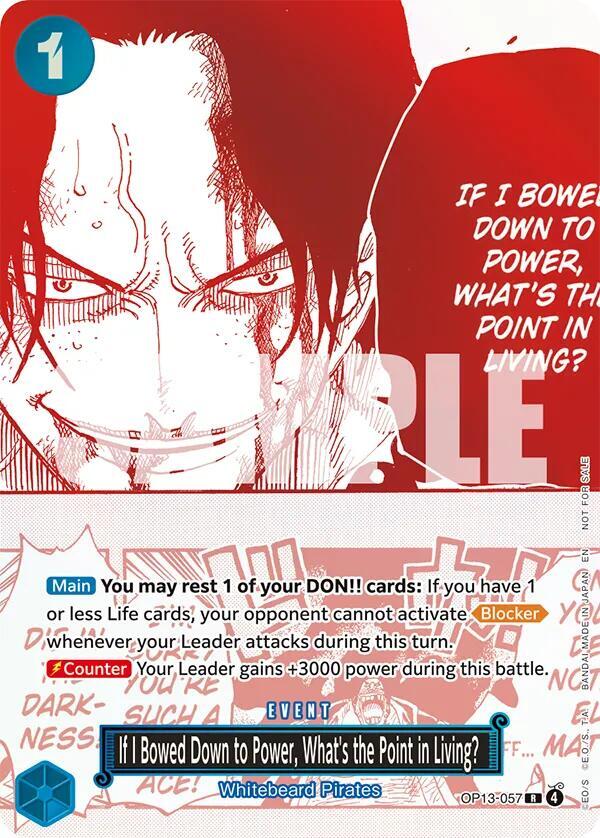 If I Bowed Down to Power, What's the Point in Living? (3rd Anniversary Treasure Campaign Pack) - One Piece Card Game