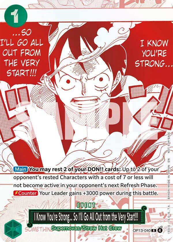 I Know You're Strong... So I'll Go All Out from the Very Start!!! (3rd Anniversary Treasure Campaign Pack) - One Piece Card Game