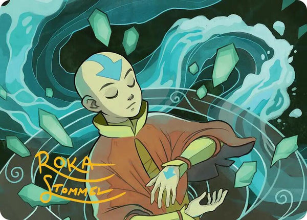 Aang, at the Crossroads Art Card (Gold-Stamped Signature) - Magic: The Gathering