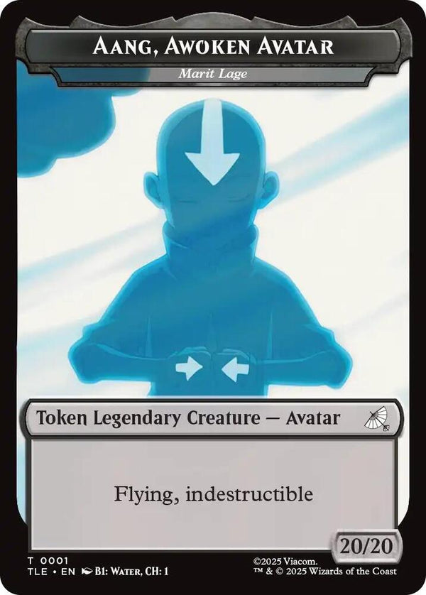Aang, Awoken Avatar - Marit Lage // Treasure Double-Sided Token - Magic: The Gathering