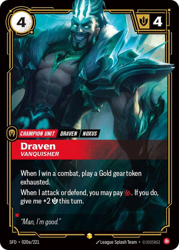Draven - Vanquisher (Alternate Art) - Riftbound: League of Legends TCG