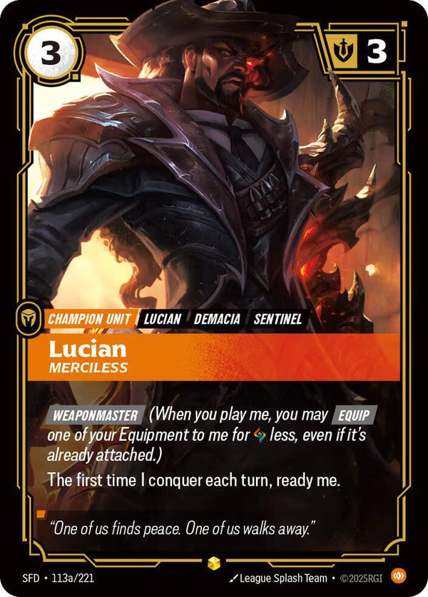 Lucian, Merciless (Alternate Art) (SFD 113a/221) - Riftbound: League of Legends TCG