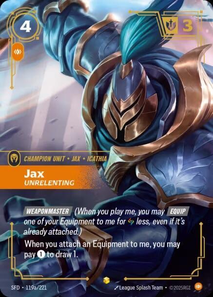 Jax - Unrelenting (Alternate Art) - Riftbound: League of Legends TCG