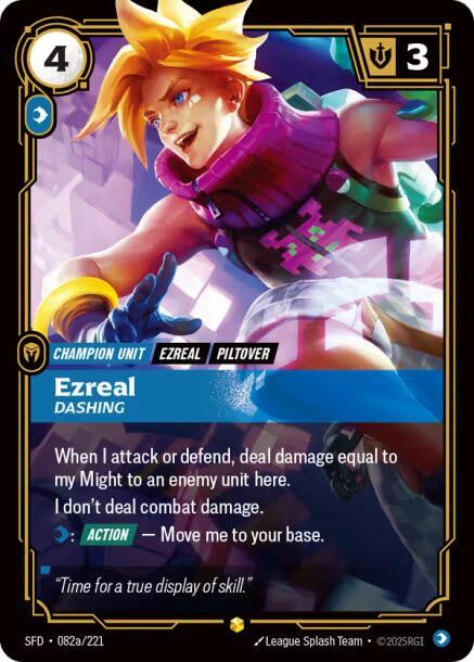 Ezreal, Dashing (Alternate Art) (SFD 082a/221) - Riftbound: League of Legends TCG