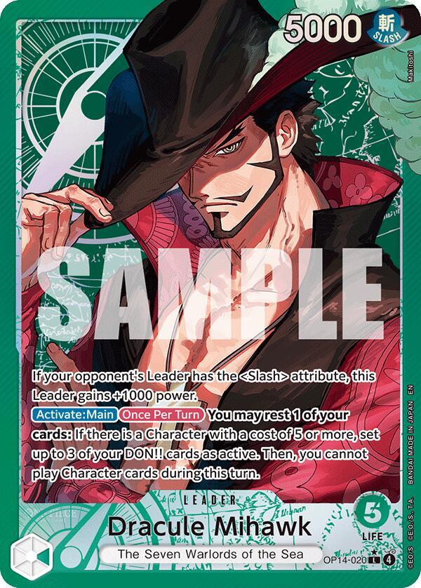 Dracule Mihawk - OP14-020 (Alternate Art) - One Piece Card Game