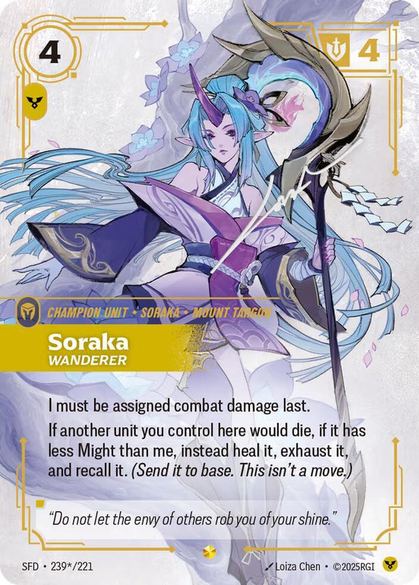 Soraka - Wanderer (Signature) - Riftbound: League of Legends TCG