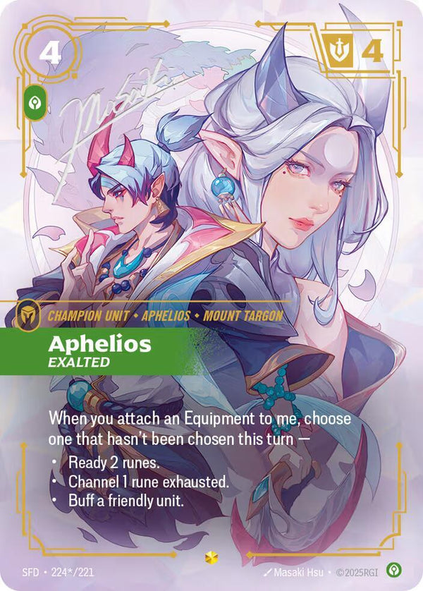 Aphelios - Exalted (Signature) - Riftbound: League of Legends TCG