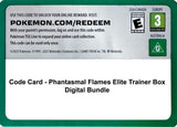 Code Card - Phantasmal Flames Elite Trainer Box Digital Bundle - Pokémon