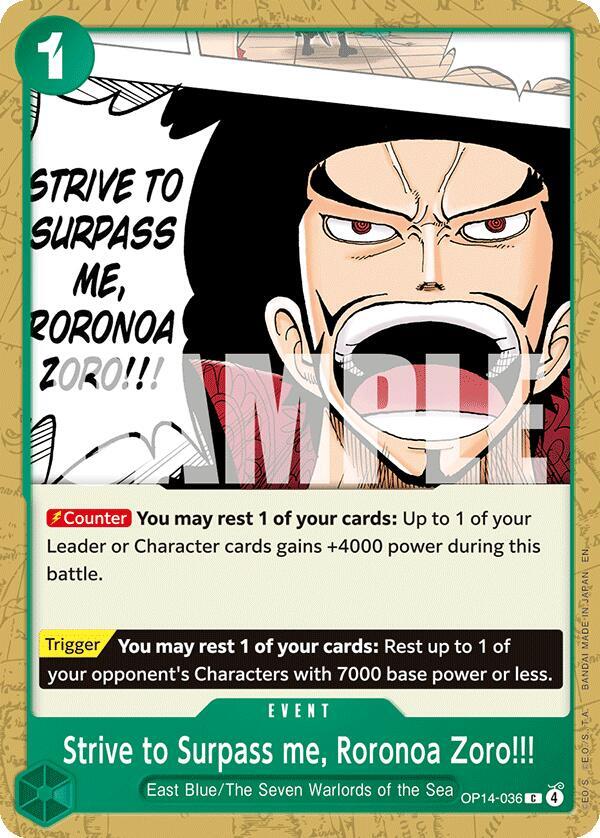 Strive to Surpass me, Roronoa Zoro!!! - One Piece Card Game