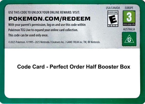 Code Card - Perfect Order Booster Box - Pokémon