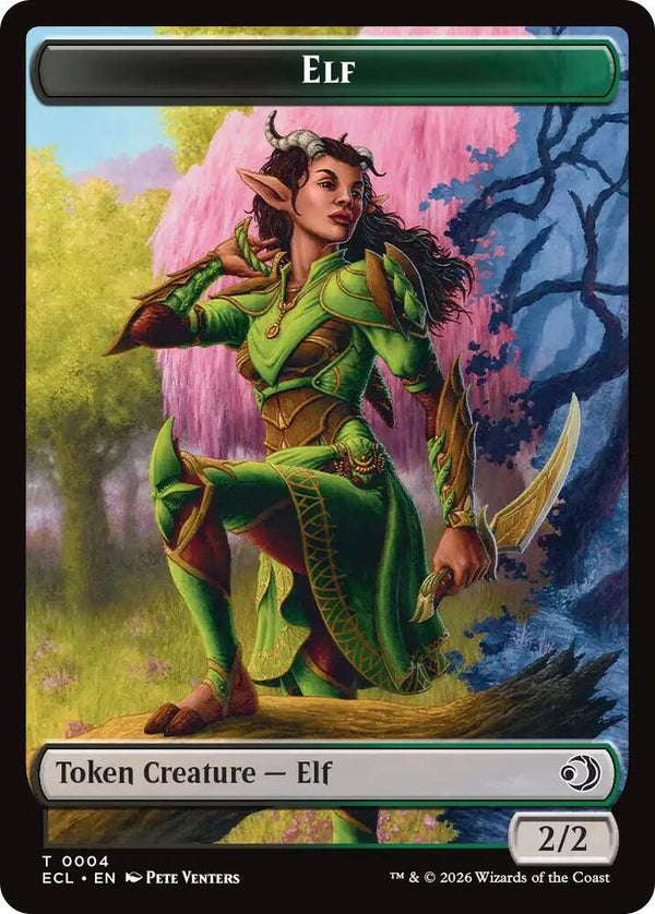 Elf // Treasure Double-Sided Token - Magic: The Gathering