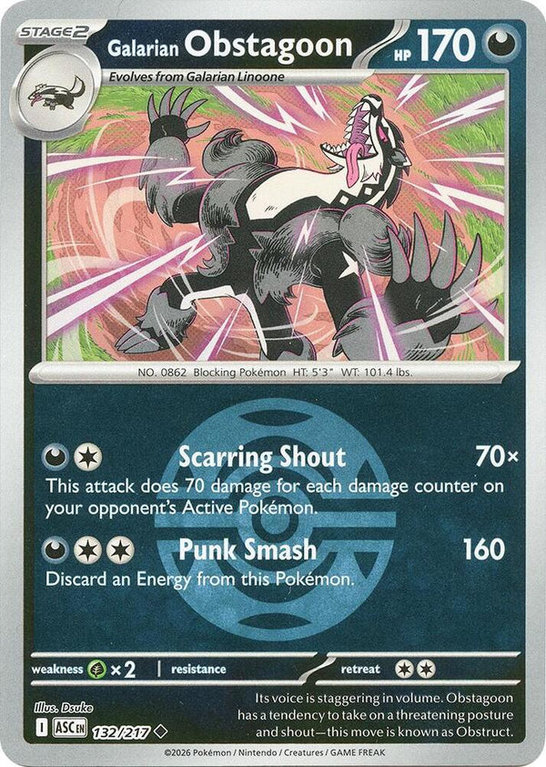 Galarian Obstagoon - 132/217 (Dusk Ball) - Pokémon