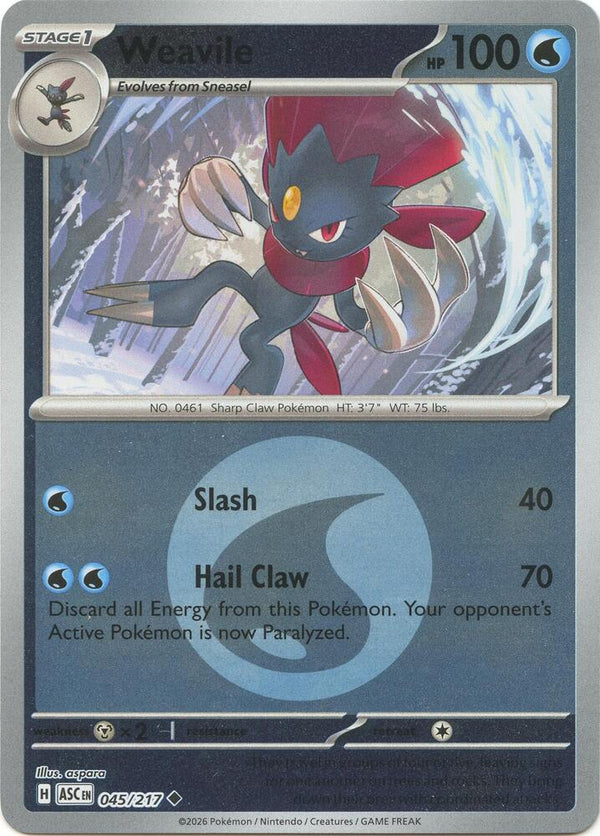 Weavile - 045/217 (Energy Symbol Pattern) - Pokémon
