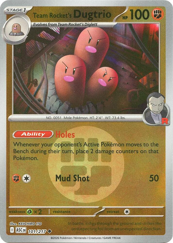 Team Rocket's Dugtrio - 101/217 (Energy Symbol Pattern) - Pokémon