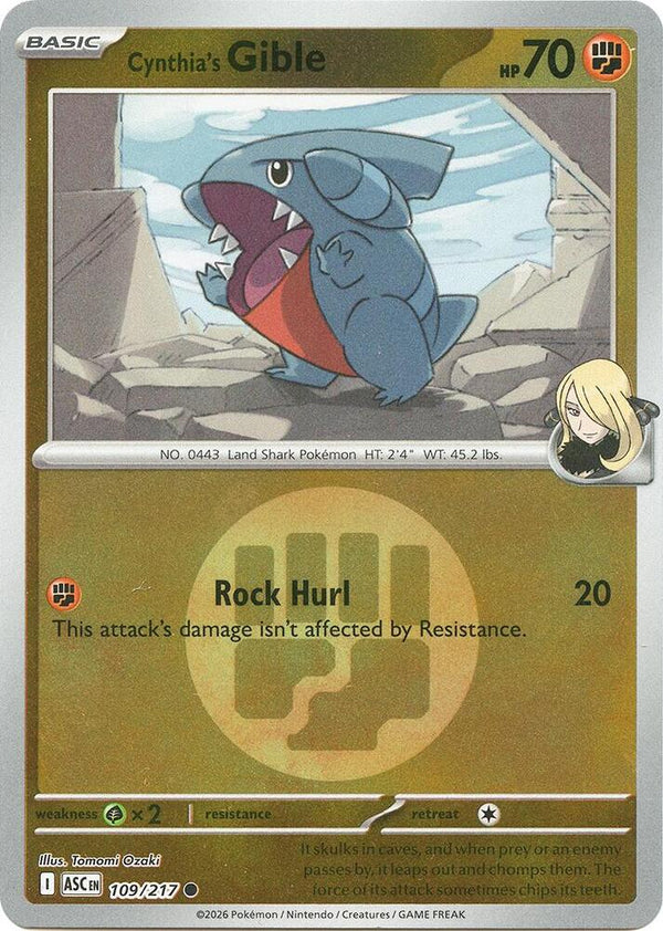 Cynthia's Gible (Energy Symbol Pattern) - Pokémon