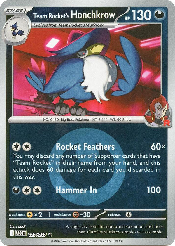 Team Rocket's Honchkrow (Energy Symbol Pattern) - Pokémon