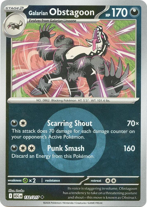 Galarian Obstagoon - 132/217 (Energy Symbol Pattern) - Pokémon