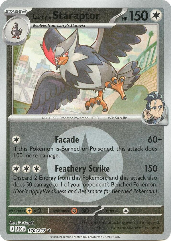 Larry's Staraptor - 170/217 (Energy Symbol Pattern) - Pokémon