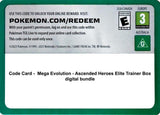 Code Card - Ascended Heroes Elite Trainer Box digital bundle - Pokémon