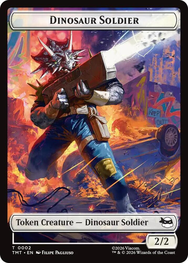 Dinosaur Soldier // Copy Double-Sided Token - Magic: The Gathering