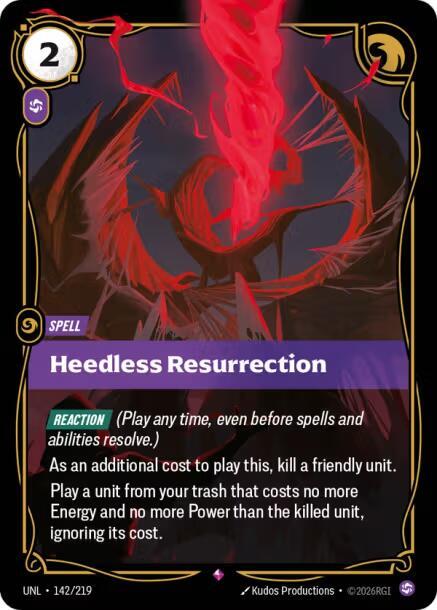 Heedless Resurrection (UNL 142/219) - Riftbound: League of Legends TCG