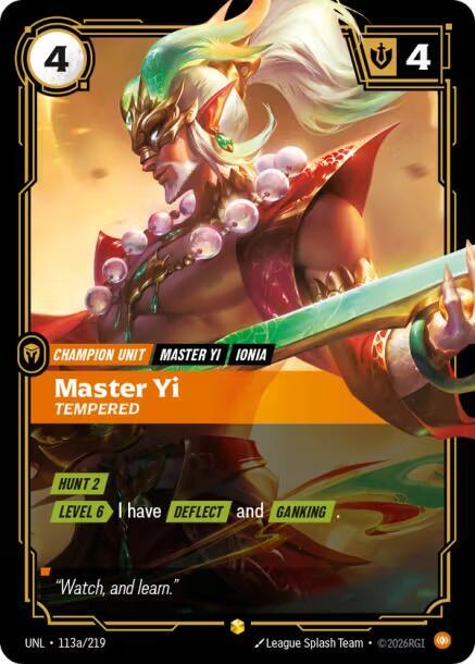Master Yi - Tempered (Alternate Art) - Riftbound: League of Legends TCG