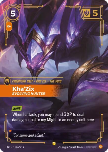 Kha'Zix, Evolving Hunter (Alternate Art) (UNL 119a/219) - Riftbound: League of Legends TCG