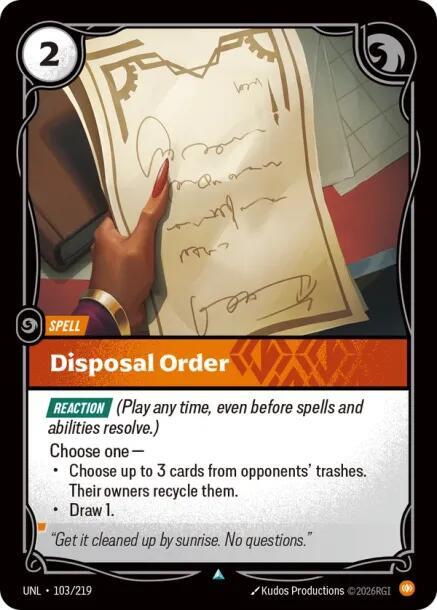 Disposal Order - Riftbound: League of Legends TCG