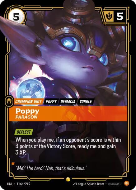Poppy, Paragon (Alternate Art) (UNL 116a/219) - Riftbound: League of Legends TCG