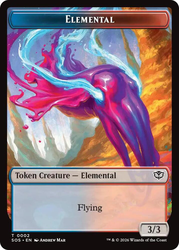 Elemental (0002) // Treasure Double-Sided Token - Magic: The Gathering