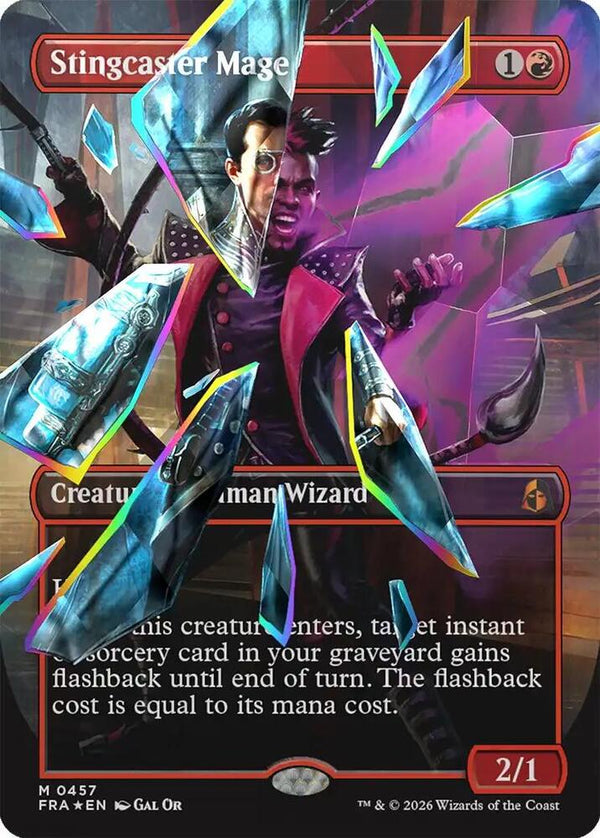 Stingcaster Mage (Borderless) (Facet Foil) - Magic: The Gathering