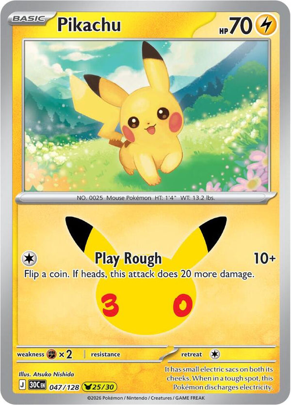 Pikachu - 047/128 (30C 047/128) - Pokémon
