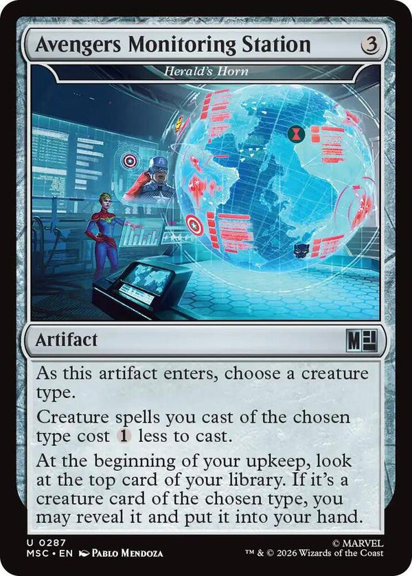 Avengers Monitoring Station - Herald's Horn (Surge Foil) - Magic: The Gathering