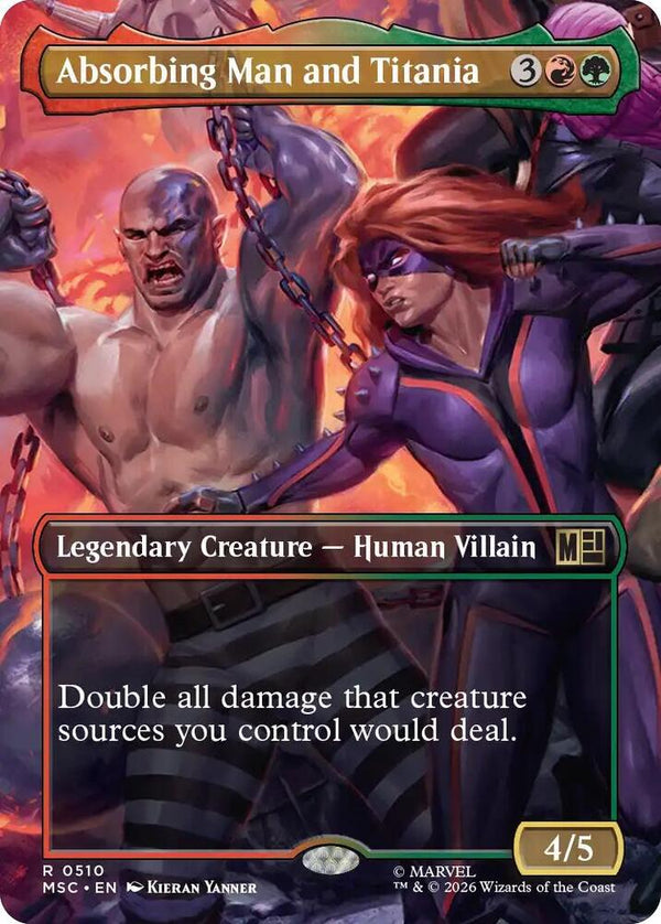 Absorbing Man and Titania (Borderless) - Magic: The Gathering