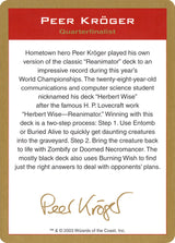 2003 Peer Kroger Biography Card - Magic: The Gathering