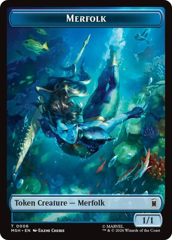 Merfolk // Doombot Double-Sided Token - Magic: The Gathering