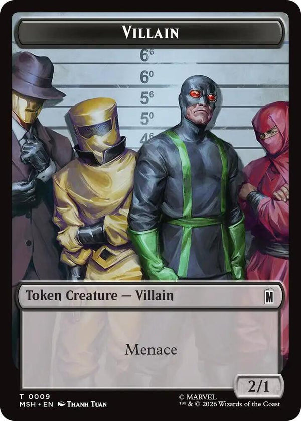 Villain // Soldier Double-Sided Token (MSH 9 // 3) - Magic: The Gathering