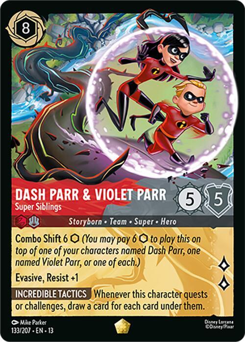 Dash Parr & Violet Parr - Super Siblings - Disney Lorcana