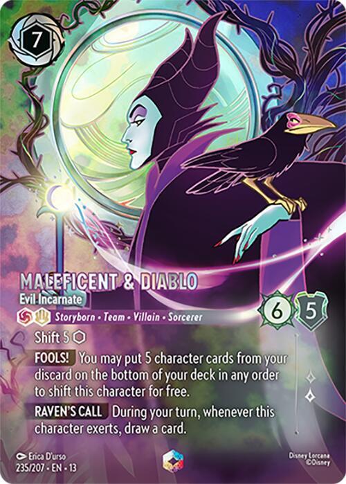 Maleficent & Diablo - Evil Incarnate (Enchanted) - Disney Lorcana