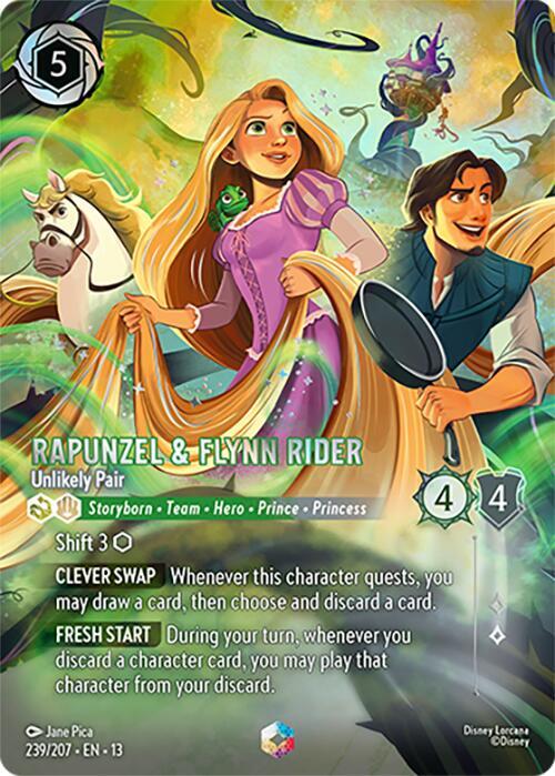 Rapunzel & Flynn Rider - Unlikely Pair (Enchanted) - Disney Lorcana