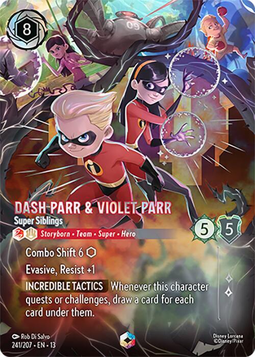 Dash Parr & Violet Parr - Super Siblings (Enchanted) - Disney Lorcana