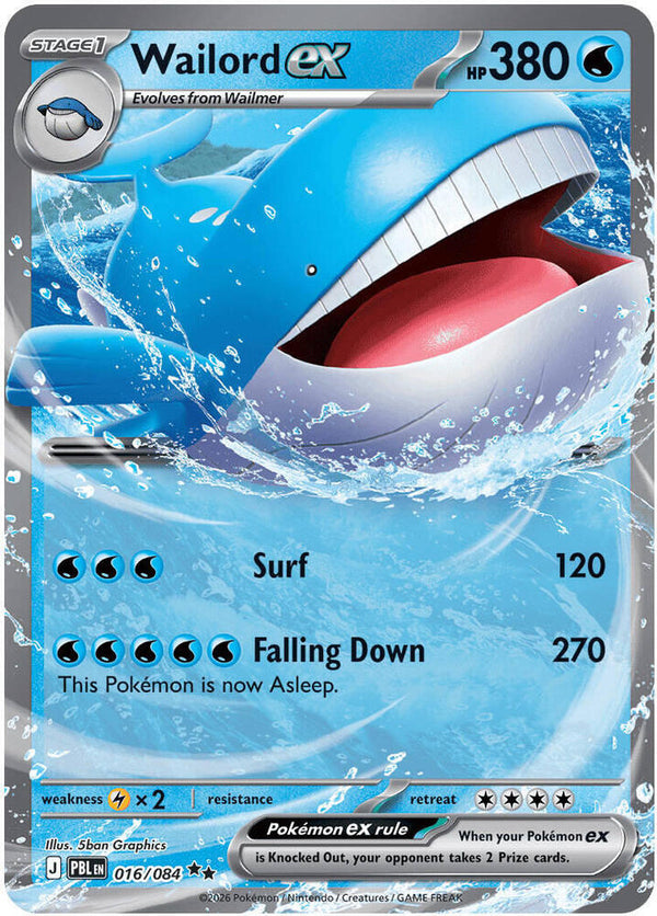 Wailord ex - 016/084 - Pokémon