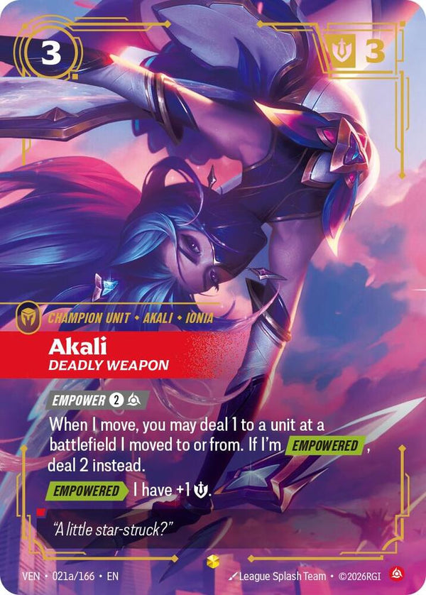 Akali, Deadly Weapon (Alternate Art) - Riftbound: League of Legends TCG