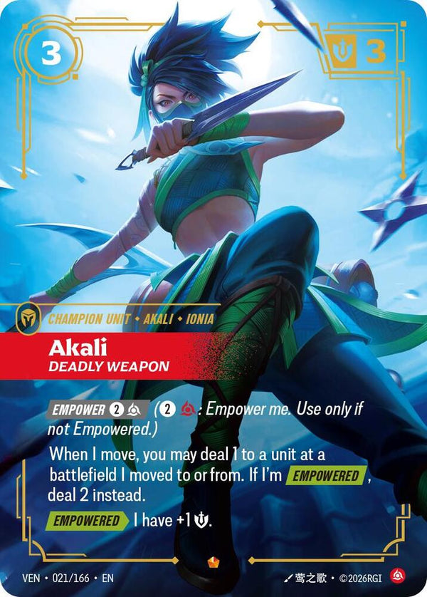 Akali, Deadly Weapon - Riftbound: League of Legends TCG