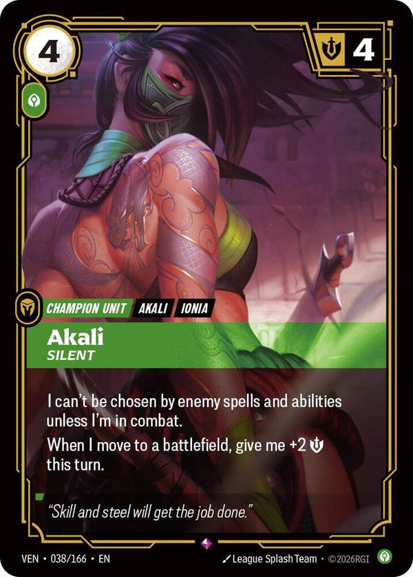 Akali, Silent - Riftbound: League of Legends TCG