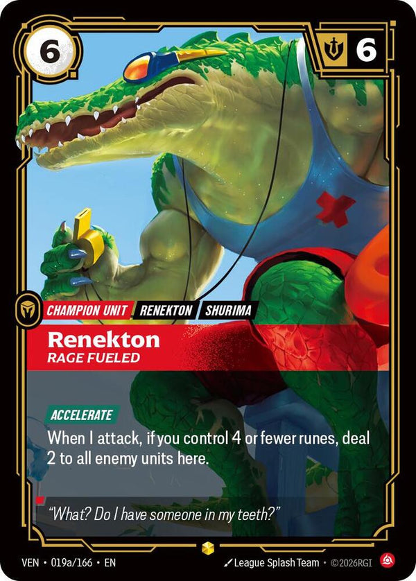Renekton - Rage Fueled (Alternate Art) - Riftbound: League of Legends TCG