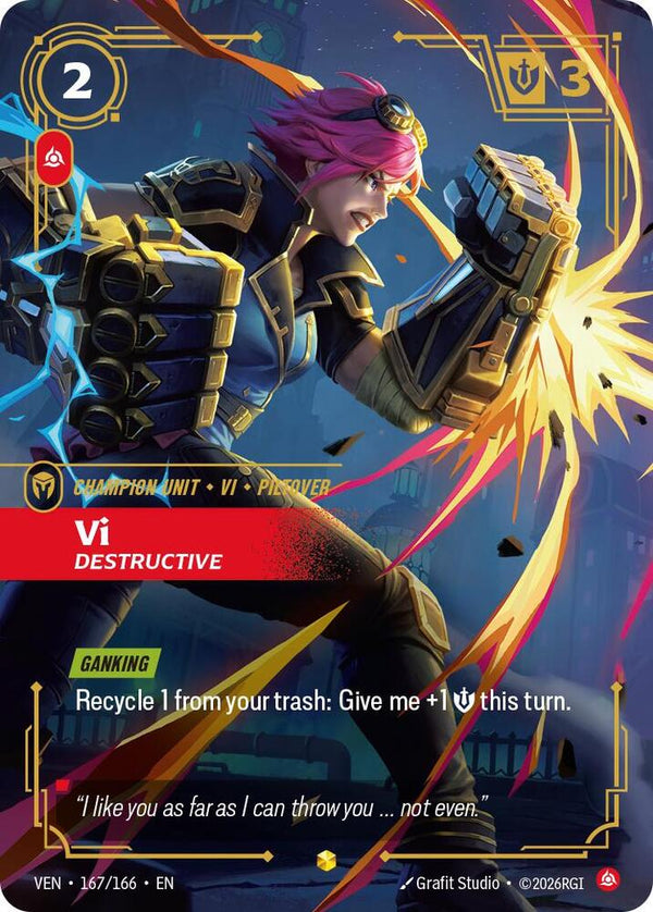 Vi - Destructive (Overnumbered) - Riftbound: League of Legends TCG