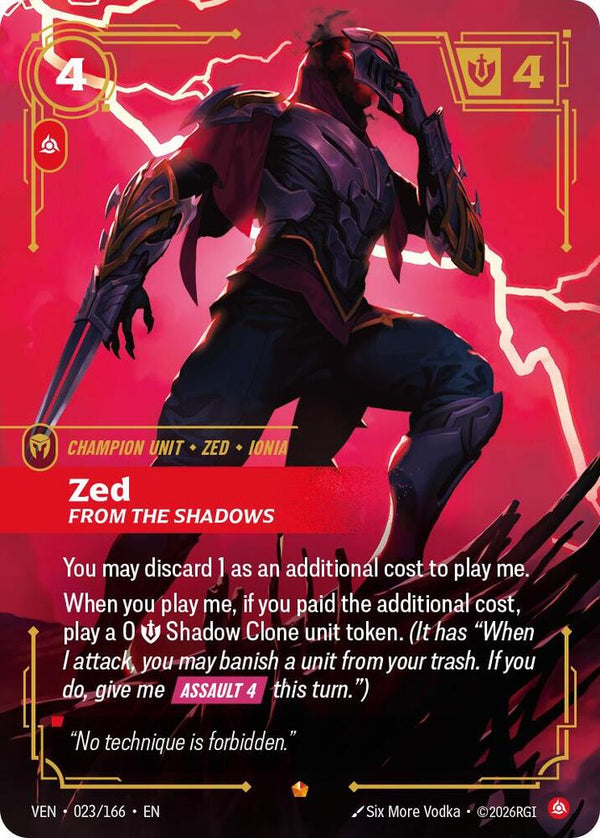 Zed, From the Shadows - Riftbound: League of Legends TCG