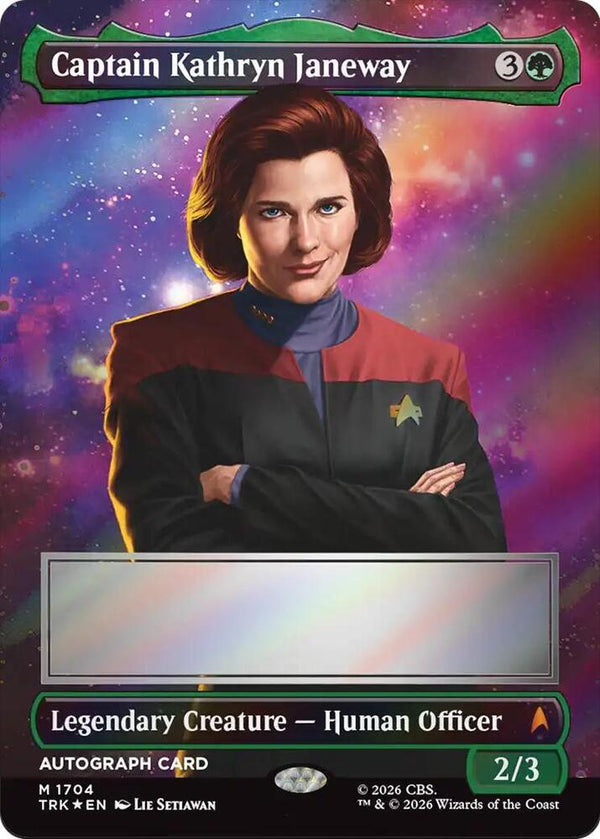 Captain Kathryn Janeway (Borderless) (Signed) - Magic: The Gathering
